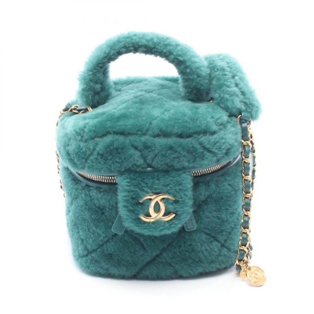 CHANEL Matelasse Leather Fur 2way Shoulder Bag
